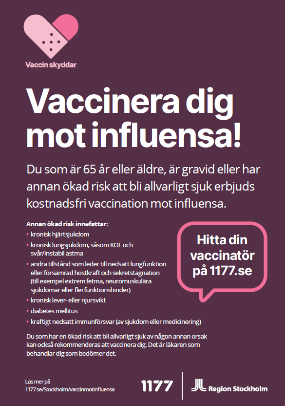 Affisch influensa riskgrupper
