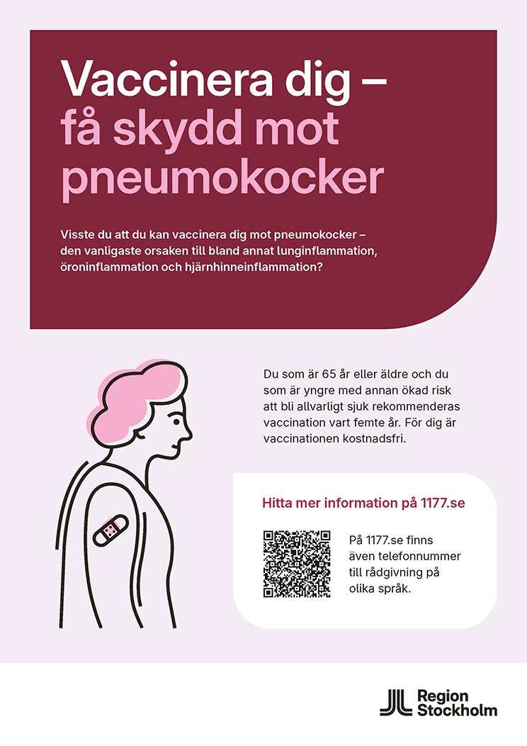 Illustration med information om pneumokockvaccin